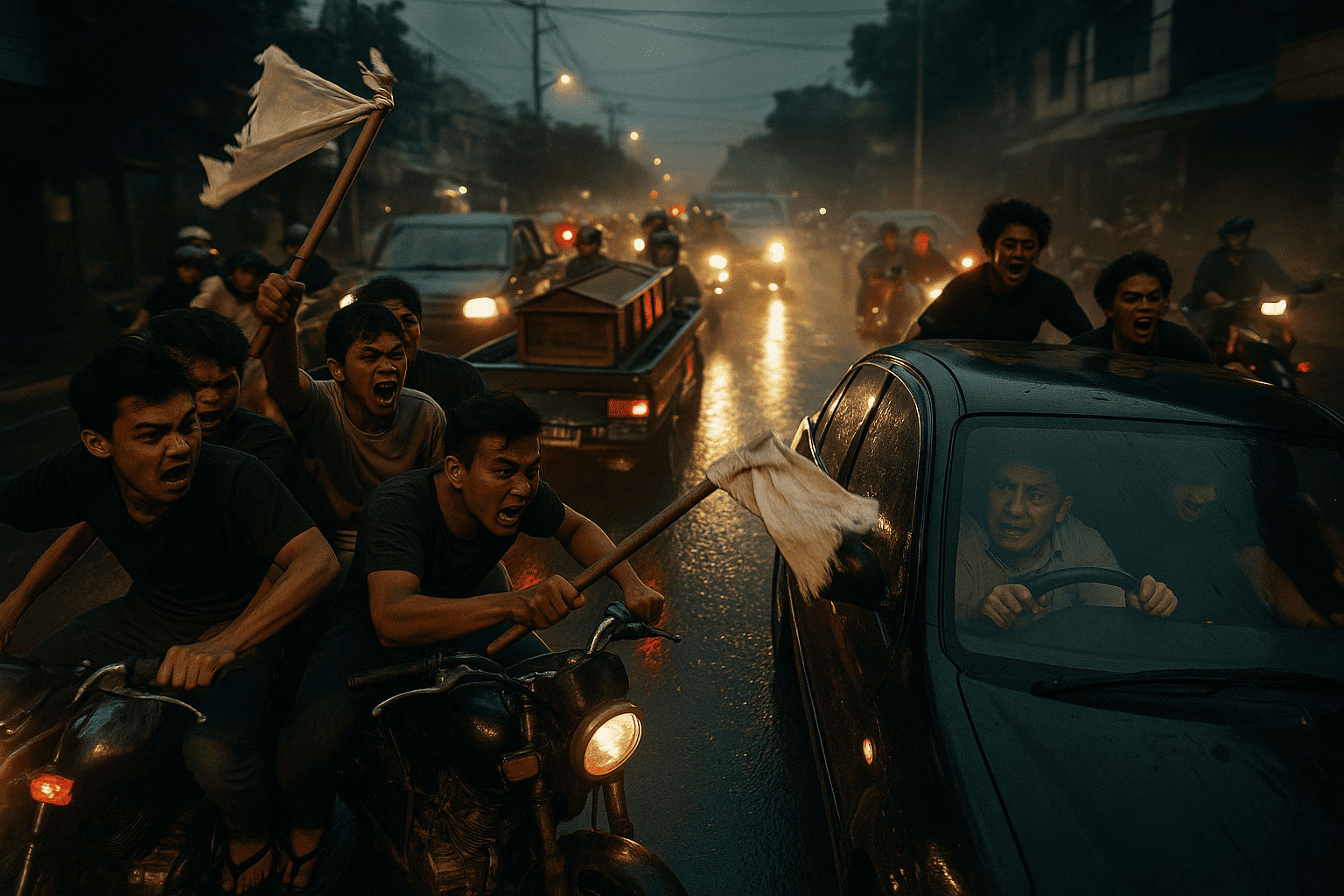 Meresahkan! Pengantar Jenazah Di Makassar Juga Ugal-Ugalan